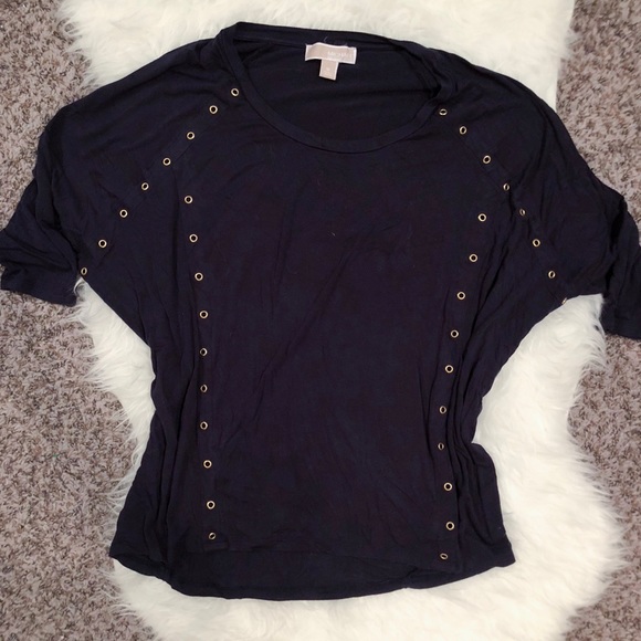 Michael Kors Tops - Navy blue Michael Kors top with gold eyelets